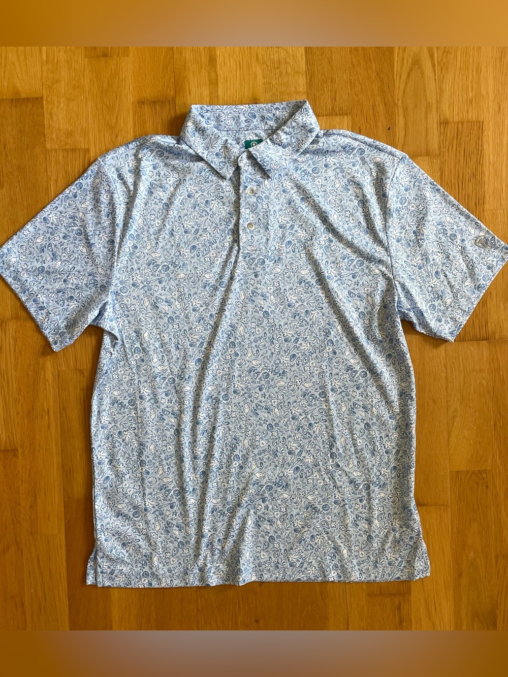 Pro Tour Seashell Print Golf Shirt with Coolplay size M